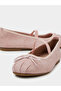 Pink Bow Detail Suede Ballerina Flats - 6