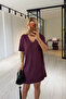 V-Neck Oversize Plum Modal Dress