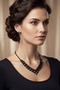 Zircon Stone Evening Dress Necklace Earring Set - 2