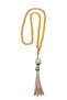 Pearl Patterned Tasseled 99 Gift Prayer Beads - 8 mm Crystal Honey Color