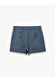 High Waist Buttoned Regular Fit Viscose Blend Pleated Mini Shorts Skirt - 6