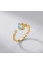 Blue Moon Star Detailed Adjustable Women's Ring - 4