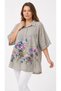 Women's Scalloped Bat Sleeve Loose Fit Italian Style Shirt Collar Tunic