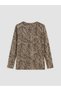 Lcw Grace Beige Crew Neck Patterned Women's T-Shirt - 6