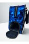Neon Cobalt Blue Faux Leather & Black Transparent Pvc Beach Bag - with Sand and Wet Item Pocket - 4