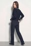 Women's Polo Collar Pocket Detailed Shepherd Stitched Knitwear Black Cardigan - 6