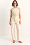 Women's Vintage Washed Baggy Cut Comfortable Fit Denim Cream Trousers - 7