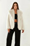 Women's Collared Lined Premium Fur Mbms White - 7