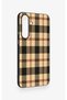 Samsung S25Fe Compatible Cream Plaid Patterned Silicone Case - 3