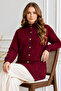 Patterned Beard Cardigan N3324 Claret Red