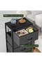 4-Drawer Dresser Vertical Storage Tower Fabric Dresser for Bedroom, Hallway, Entryway, Closet Organizer, Nightstand Bedside Table Furniture,Wooden Top (4-Tier, Black) - 5