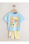 Cotton Bluey Patterned Short Sleeve Top and Bottom Set