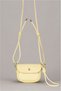 Yellow Covered Micro Women's Shoulder and Crossbody Bag – Adjustable Drawstring Strap, Gold Metal Detail