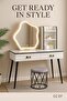 Harmony Homes Vanity Desk with LED Lighted Mirror – Makeup Table with Touch Sensor & Multiple Light Modes – 2 Drawers & 3 Storage Cabinets - 4