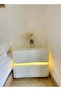 Set of 2 Modern High Gloss One Touch Switch Night Light LED Nightstand with 2 Storage Drawers Solid Wood Bedside End Table Furniture 50x40.5x50 cm (Fully Assembled) - 3