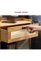 Bedside Table Wooden Side Table Bedside Storage Cabinet with 1 Drawer and 1 Movable Door Storage Layer for Bedroom Living Room Office (42*31*50CM) - 2