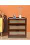 Bedside Table Wooden Side Table Bedside Storage Cabinet with 1 Drawer and 1 Movable Door Storage Layer for Bedroom Living Room Office (42*31*50CM) - 4