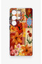 Samsung S25 Ultra Compatible Orange Lily Patterned Silicone Case - 2