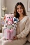 Baby Girl Welcome Gift Box – Plush Teddy Bear, Rabbit, and Plush Toy with Evil Eye Prayer, Newborn B - 4