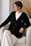 Collar Detailed Mercerized Cardigan N3362 Black