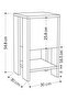 Modern Nightstand Bedside Table With Storage Cabinet | Multifunctional Sofa Side Table For Bedroom Living Room | 30X55X30Cm | OakWhite - 6