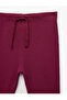 Plum Color Long Leggings Camisole Cotton Elastic Waistband - 3