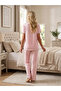 Women's Colorful Printed Milan Bow Short Sleeve Pajama Set - 3