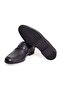 Black Color Laceless Genuine Leather Men's Shoes - 3