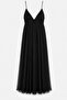 Thin Straps Lace Detail V-Neck Chiffon Maxi Evening Dress 2065 - 5