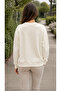 Women's Double Heart Printed Round Neck Long Sleeve Sweatshirt - 2