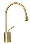Gloria Damla Kitchen Sink Faucet Matte Gold Swan Kitchen Faucet Single Handle Matte Gold Sink Faucet - 2