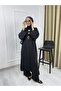 3031 طقم ملابس إسلامية مكون من قطعتين: سترة طويلة وبنطلون - مزين بأزرار، تصميم مريح
