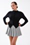 Women's Stand Collar Front Ruffle Detailed Button Closure Knitwear Cardigan 265160 - - 2