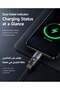 100W USB-C to USB-C Fast Charging Cable, 1.2M, Transparent Orange, LED Light - 3