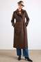 Shirt Collar Double-Breasted Water-Repellent Trench Coat Brown 6819 - 6