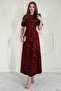 Burgundy Midi Length Sequin Dress