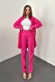 Fuchsia Washed Shirt and Pants Set - 2