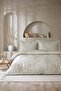 Ranforce -Michelia Beige- Single Duvet Cover Set with Elastic Sheets