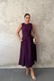 Plum Halter Neck Flared Dress - 4