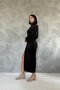 Black Stoned Drawstring Dress - 2