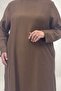 68077 Plus Size. Double Tensel Tunic with Side Slits - Tan - 2