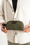 Mega 433 Men's Hand Portfolio Handbag Clutch Bag Shaving Bag Green-Brown - 2