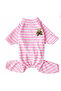 The Best Pink Striped Small Breed Dog Combed Cotton Jumpsuit Pajamas - 2