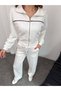 Women's Modal Fabric Wide-Leg Striped Tracksuit Set - 5