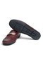 Burgundy Sneak Print Burgundy Color Laceless Genuine Leather Men's Shoes - 3