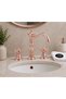 Koç 3 Hole Lavabo Batarya Rose– Retro Classic Design Double Handle Decorative Sink Faucet