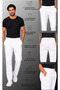 Men's Elastic Waist White, Navy Blue, Black Lycra Waistband Fabric Doctor Medical Single Bottom Trousers - 6