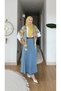 Women's Buckle Belted Parted Zippered Denim Skirt - 5