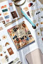Vintage Themed Spiral Sticker Notebook 10X11 cm