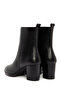 Women's Black Zippered Thick Heeled Leather Boots Wf410011Dv - 7